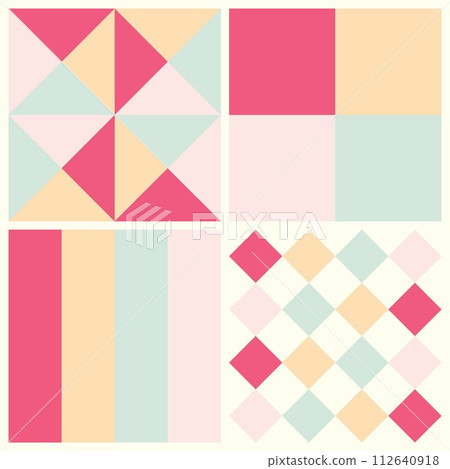 Vector colorful background seamless pattern with different shaped 112640918