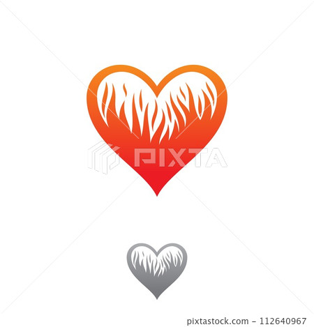 Abstract fire love icon symbol for graphic and web design Abstract fire love icon symbol for graphic and web design 112640967
