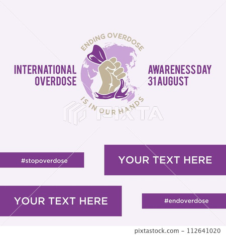 Design element greeting card for International Overdose Awareness Day 112641020