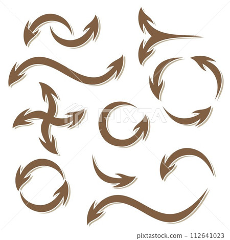 Best vintage set of silhouette tribal vector arrows 112641023