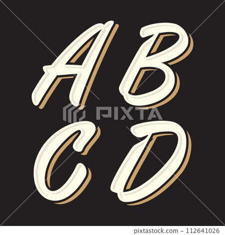 Set vintage old style letter A B C D icon 112641026