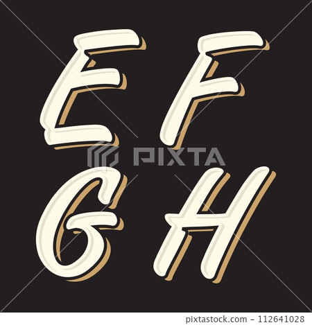 Set vintage old style letter E F G H icon Set vintage old style letter E F G H icon 112641028