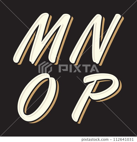 Set vintage old style letter M N O P icon Set vintage old style letter M N O P icon 112641031
