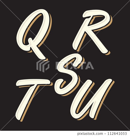 Set vintage old style letter Q R S T U icon Set vintage old style letter Q R S T U icon 112641033