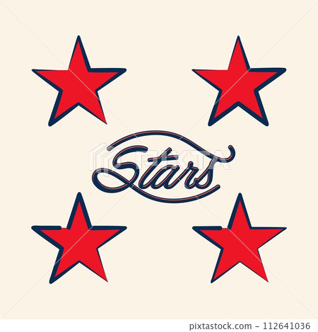 Set vintage stars element icon vector Set vintage stars element icon vector 112641036