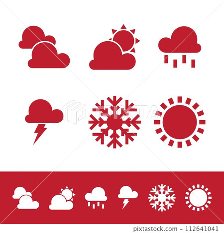Flat design vector weather icons Flat design vector weather icons 112641041