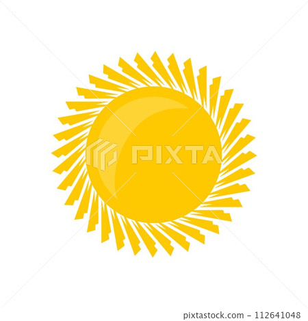 Abstract round yellow bright sun vector isolated summer icon design 112641048