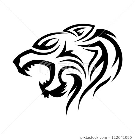 Creative silhouette illustration tribal vector head of tiger Creative silhouette illustration tribal vector head of tiger 112641090