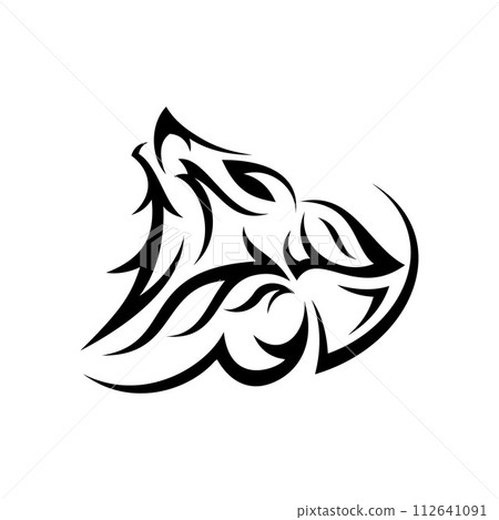 Creative silhouette illustration tribal vector head of wolf Creative silhouette illustration tribal vector head of wolf 112641091