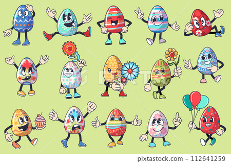 Vector set of Easter eggs Vector set of Easter eggs 112641259