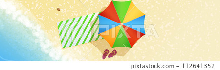 Vacation beach top view. Summer ocean resort 112641352