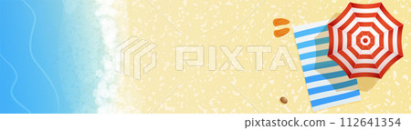 Ocean beach resort top view. Sea coast 112641354