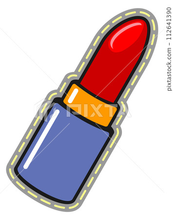 Lipstick color sticker. Funny fashion makeup patch 112641390