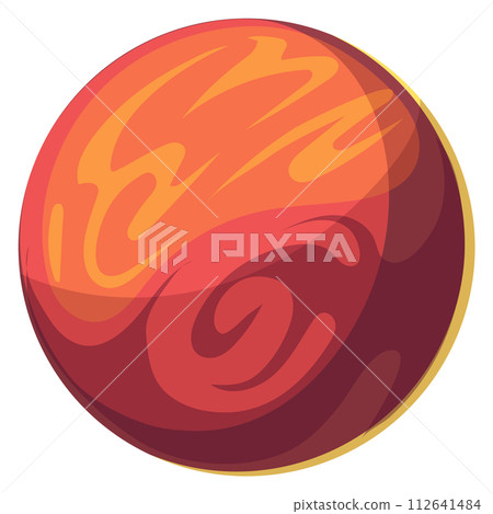Lava planet icon. Cartoon fantasy space object 112641484