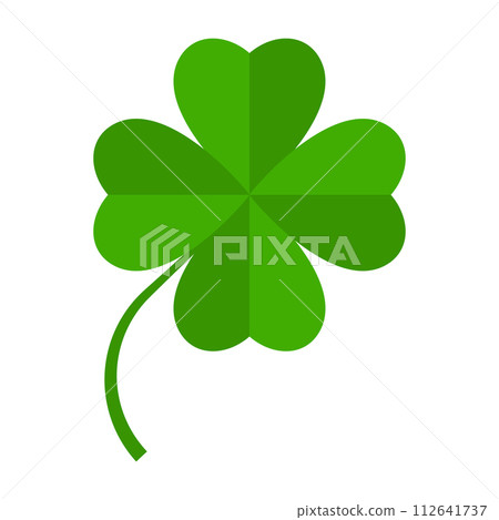 Flat shamrock icon. Clover four leaves logo. Green floral symbol. 112641737