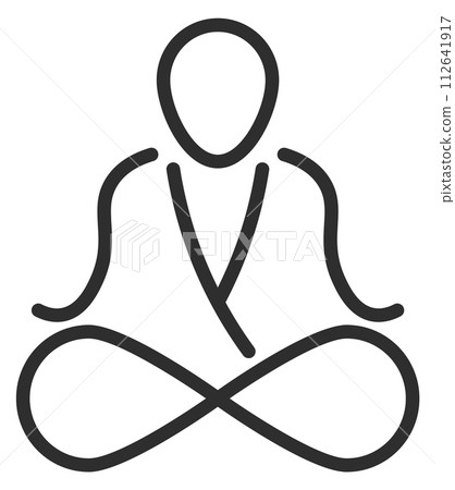 Zen meditation linear icon. Infinite calm symbol Zen meditation linear icon. Infinite calm symbol 112641917