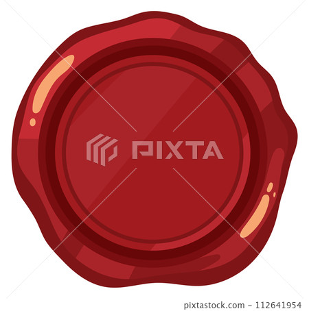 Postal red wax stamp. Retro rubber seal 112641954