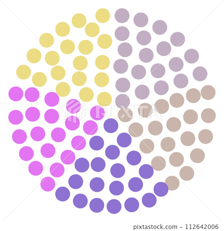 Pie chart dot pattern. Color point icon Pie chart dot pattern. Color point icon 112642006