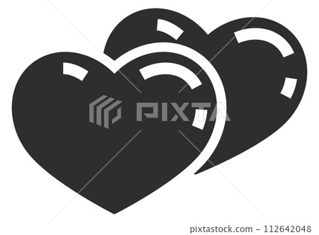 Hearts pair black icon. Love romantic symbol Hearts pair black icon. Love romantic symbol 112642048