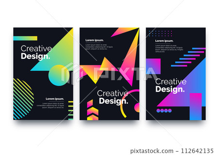 Geometrical gradient shapes covers collection Geometrical gradient shapes covers collection 112642135