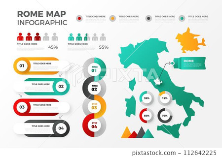 Gradient rome map infographics 112642225