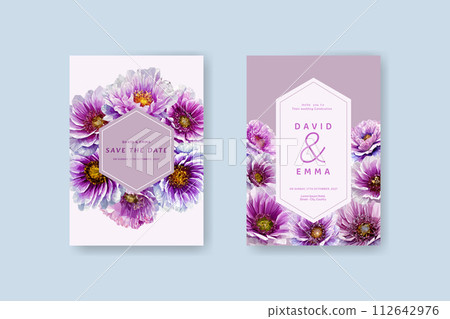 Vector charming set of invitation cards with flowers elements . Wedding elegant collection, Save the date Vector charming set of invitation cards with flowers elements . Wedding elegant collection, Save the date 112642976