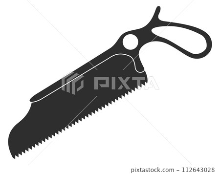 Old bone saw black icon. Amputation symbol Old bone saw black icon. Amputation symbol 112643028