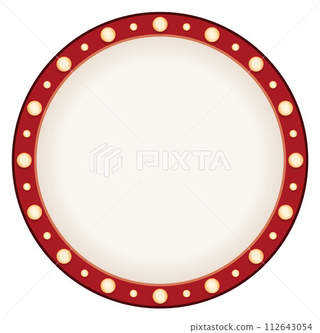 Round light bulb frame. Vintage cinema circle 112643054