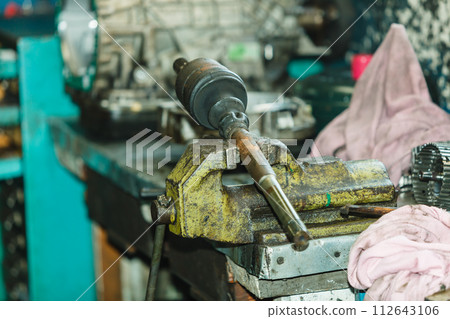 Car joints in workshop. 112643106