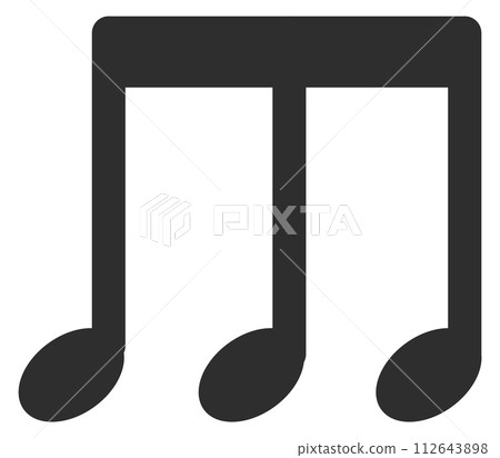 Quarter notes symbol. Triple music tone sign Quarter notes symbol. Triple music tone sign 112643898