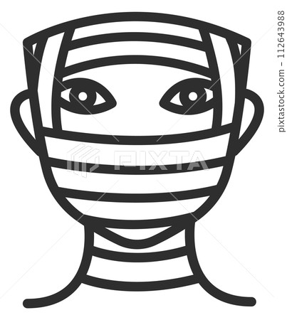 Plastic surgery bandages on female face. Beauty procedure 112643988