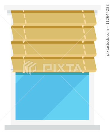 Window frame with venetian blinds. Apartment interior element 112644288