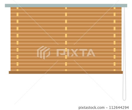 Window blinds. Cartoon brown horizontal roller shades Window blinds. Cartoon brown horizontal roller shades 112644294
