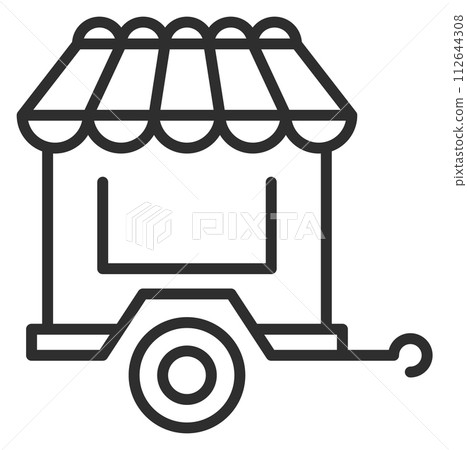 Mobile cafe stand. Street food cart icon 112644308