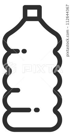 Plastic bottle liquid container black line icon 112644367