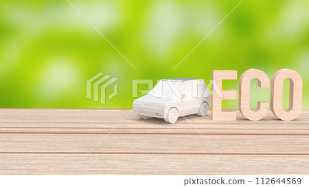 The car and eco text for technology and transport concept 3d rendering. 112644569