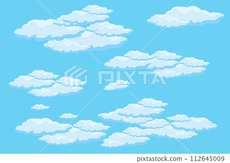 Cloud sky scene background vector simple cloud illustration template design 112645009