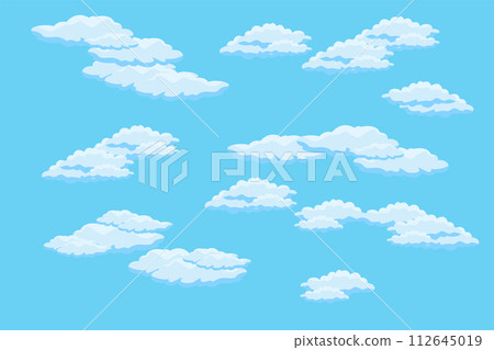 Cloud sky scene background vector simple cloud illustration template design 112645019