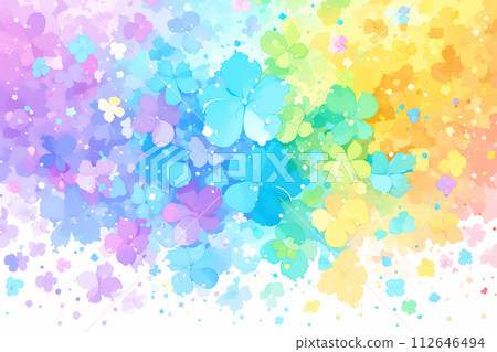 夢幻般的背景圖，色彩繽紛的花朵盛開 112646494