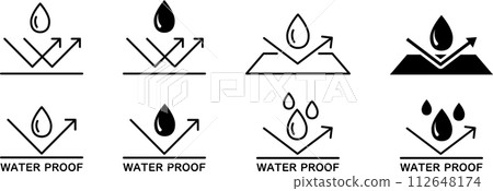 一套單色防水標誌 一套單色防水標誌 112648174