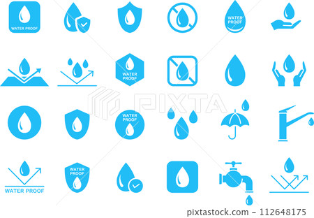 Blue waterproof silhouette mark set Blue waterproof silhouette mark set 112648175