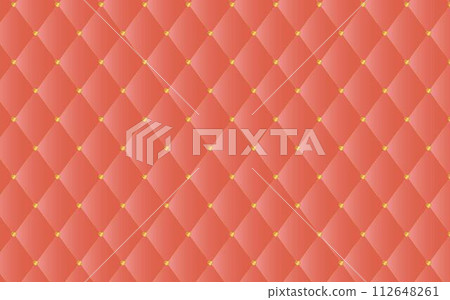 Pink color quilted fabric background with golden heart clasp 112648261