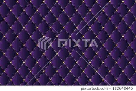 purple quilted fabric background with golden crown clasp 112648440