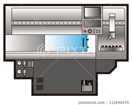 Machine tool - lathe icon simple illustration Machine tool - lathe icon simple illustration 112648470