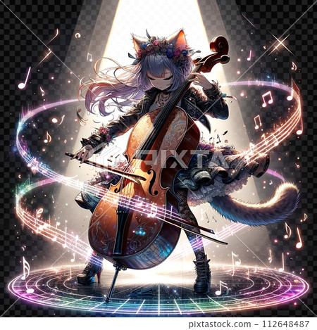 大提琴貓女孩 112648487