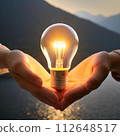 燈泡漂浮在你的手掌上 112648517