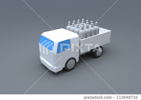 簡單液化石油氣運輸卡車的 3D 插圖 簡單液化石油氣運輸卡車的 3D 插圖 112648710