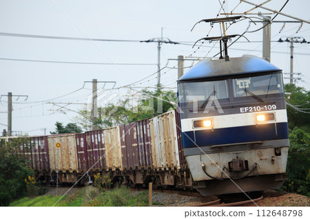 Freight train running on the Yosan Line (JR Freight EF210 type) 112648798