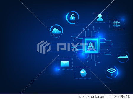 Microchip technology that has an artificial intelligence system to learn and process the work of the system To be suitable for users of AI chips connected to the software 112649648