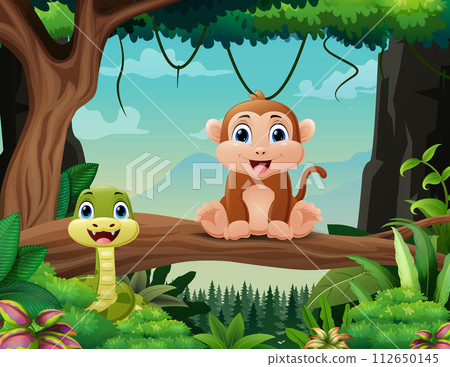 Cartoon wild animals in the jungle Cartoon wild animals in the jungle 112650145